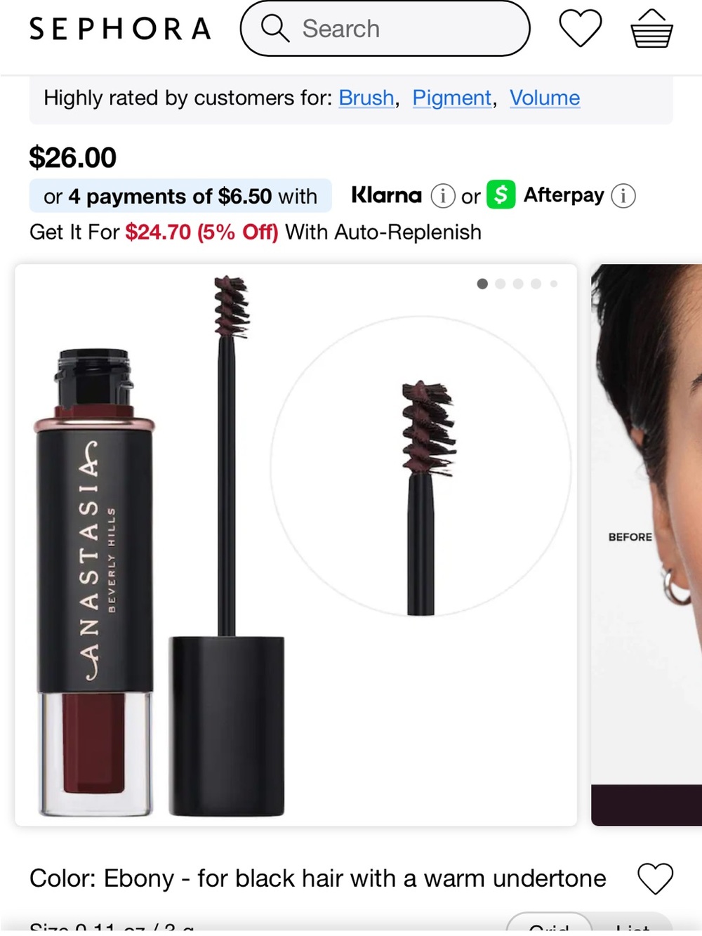 Anastasia Beverly Hills Volumizing Tinted Brow Gel in Ebony